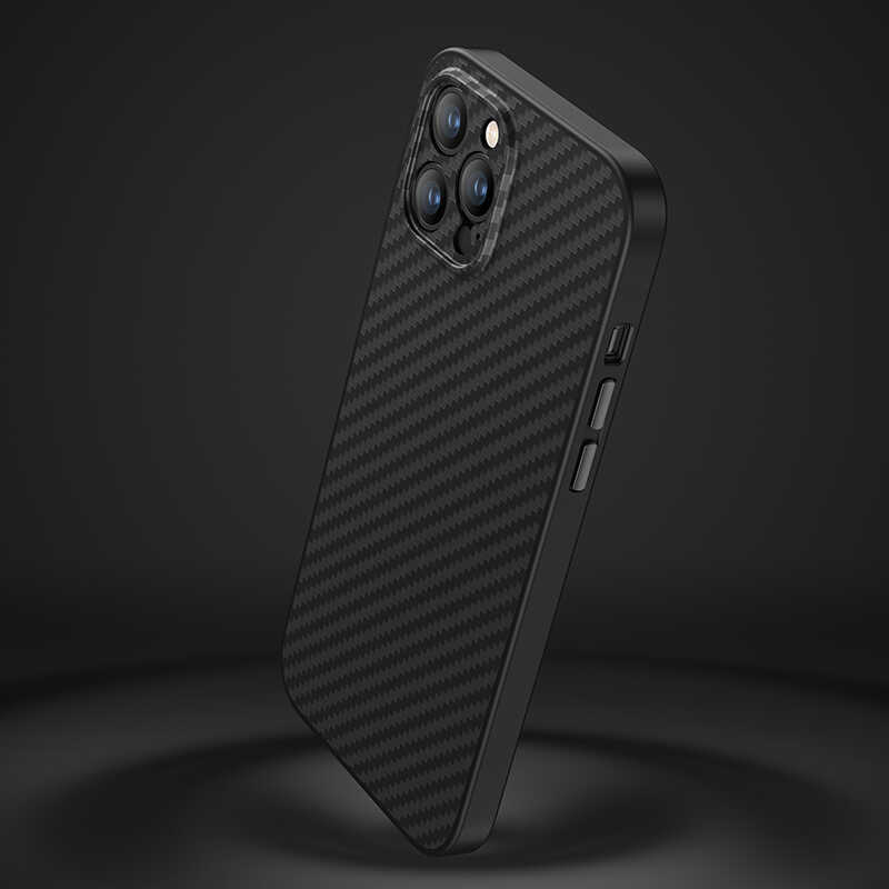 Apple iPhone 12 Pro Max Uyumlu Kılıf Karbon Fiber Benks Hybrid Kevlar Kapak - 4