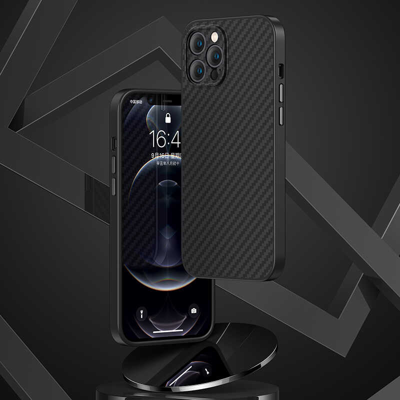 Apple iPhone 12 Pro Max Uyumlu Kılıf Karbon Fiber Benks Hybrid Kevlar Kapak - 5
