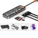Wiwu CB007 Cyber 7 in 1 Type-C Hub 100W Şarj Destekli Şeffaf Görünümlü SD Kart-Hdmi-Usb Çoğaltıcı - 4
