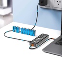 Wiwu CB007 Cyber 7 in 1 Type-C Hub 100W Şarj Destekli Şeffaf Görünümlü SD Kart-Hdmi-Usb Çoğaltıcı - 5