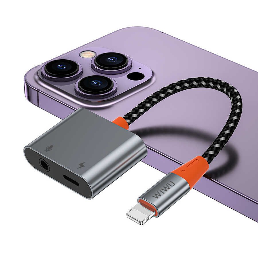 Wiwu LT08 Konuşma Destekli Lightning To 3.5mm Aux Çevirisi Ses Adaptörü - 1