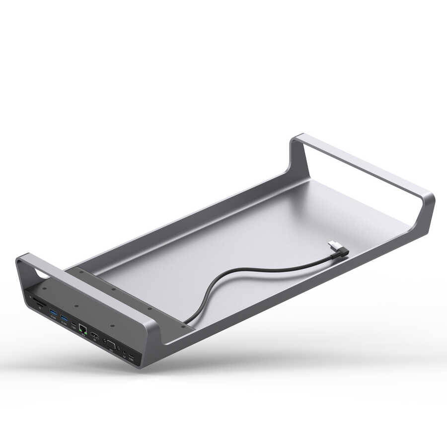 Go Des GD-9128 Hub ve Kablosuz Şarj Destekli Laptop Standı Docking Station Stand - 4