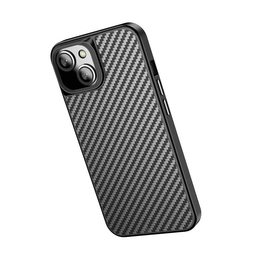 Apple iPhone 14 Uyumlu Kılıf Aramid Karbon Fiber Magsafe Özellikli Wlons Radison Kapak - 2