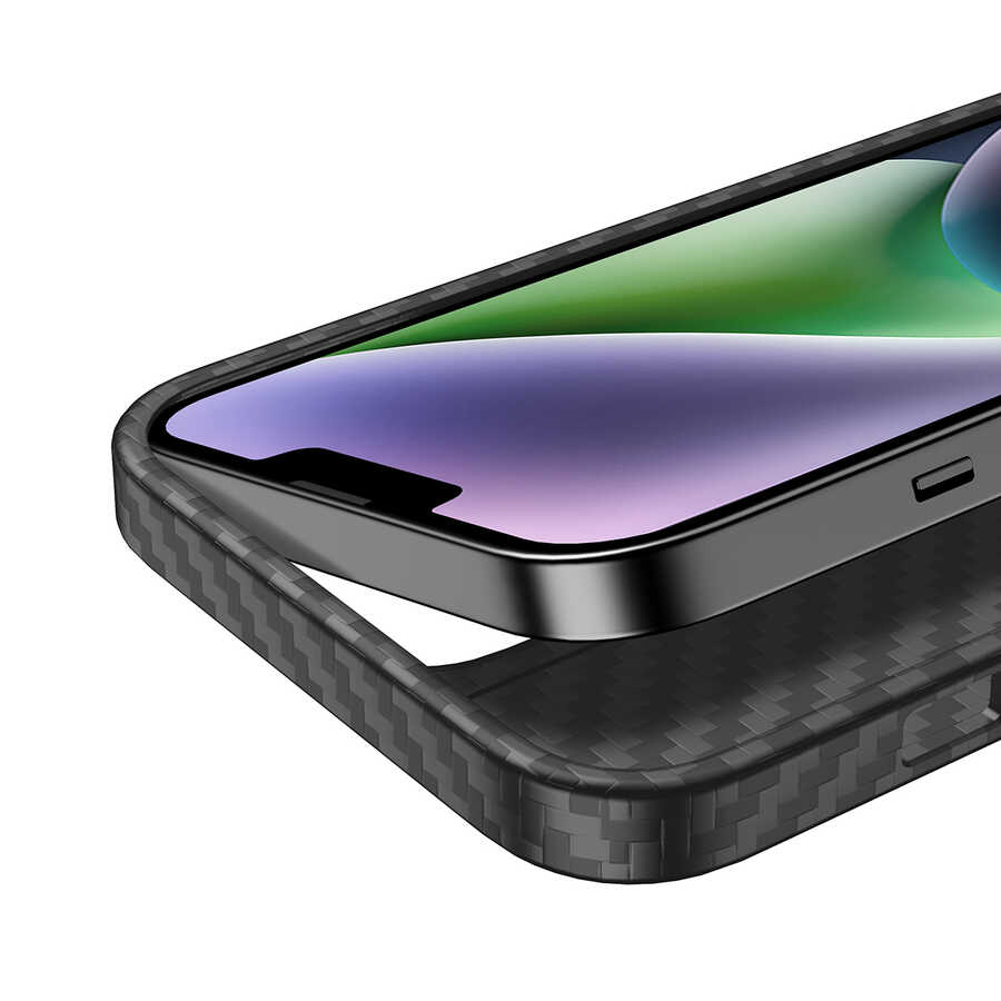 Apple iPhone 14 Plus Uyumlu Kılıf Aramid Karbon Fiber Magsafe Özellikli Wlons Radison Kapak - 11