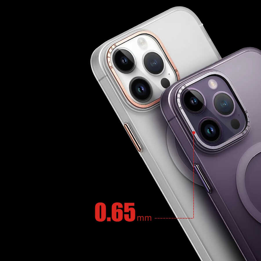 Apple iPhone 14 Pro Max Uyumlu Kılıf Magsafe Şarj Özellikli Buzlu Sert PC Zore Tuval Kapak - 1