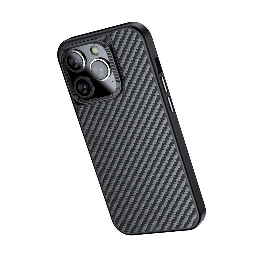 Apple iPhone 14 Pro Max Uyumlu Kılıf Aramid Karbon Fiber Magsafe Özellikli Wlons Radison Kapak - 2