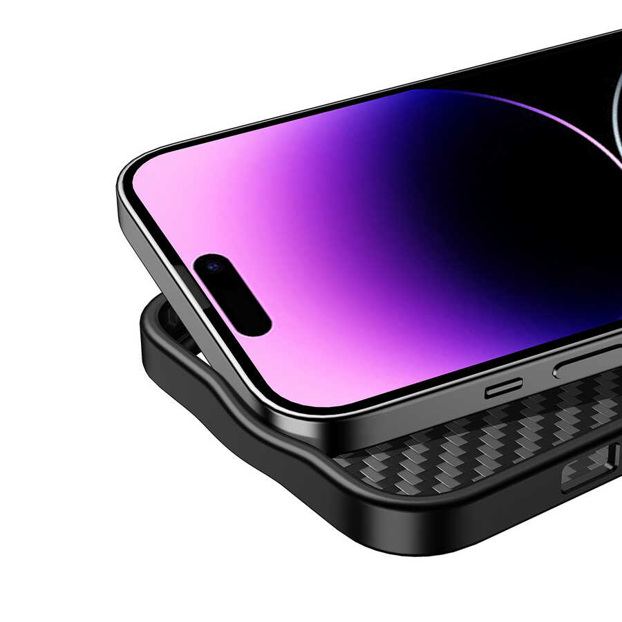 Apple iPhone 14 Pro Max Uyumlu Kılıf Aramid Karbon Fiber Magsafe Özellikli Wlons Radison Kapak - 11
