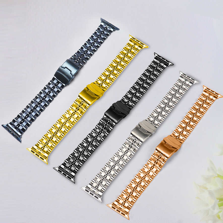 ​​​Apple Watch 7 41mm Uyumlu KRD-54 Metal Kordon - 7