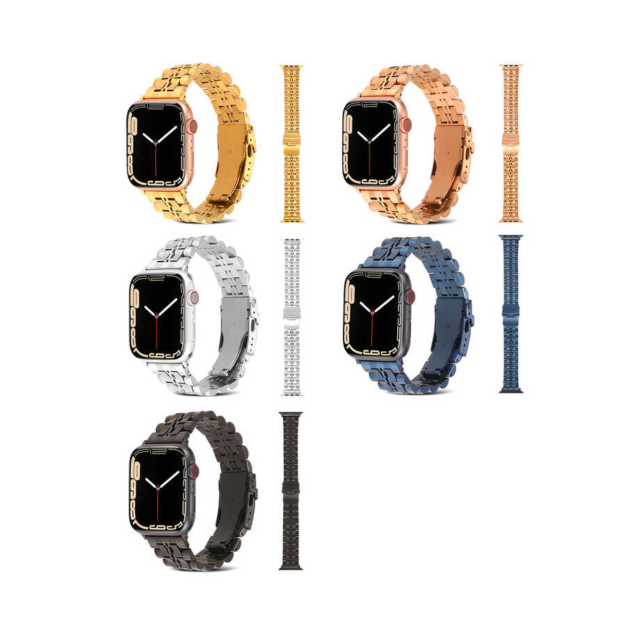 ​​​Apple Watch 7 41mm Uyumlu KRD-54 Metal Kordon - 14