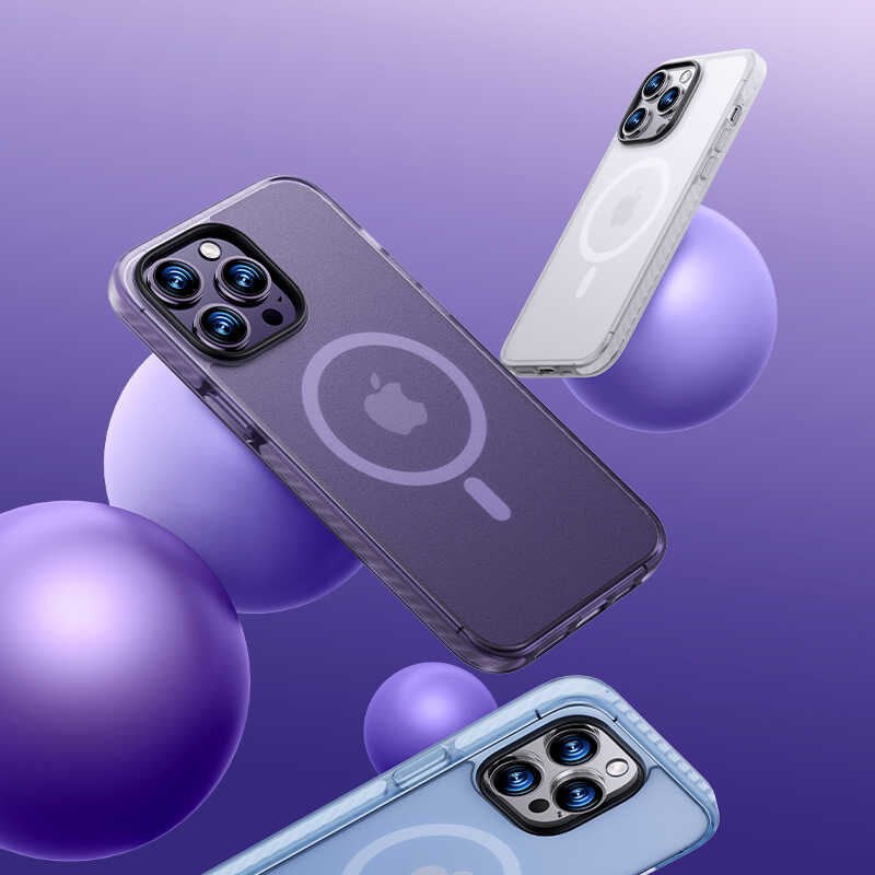 Apple iPhone 14 Plus Uyumlu Kılıf Kenarları Silikon Airbagli Mat Arka Yüzey Benks Icesand Kapak - 1