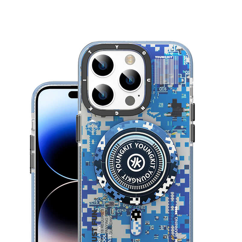 Apple iPhone 14 Pro Max Uyumlu Kılıf Magsafe Şarj Özellikli YoungKit Kamuflaj Serisi Kapak - 7