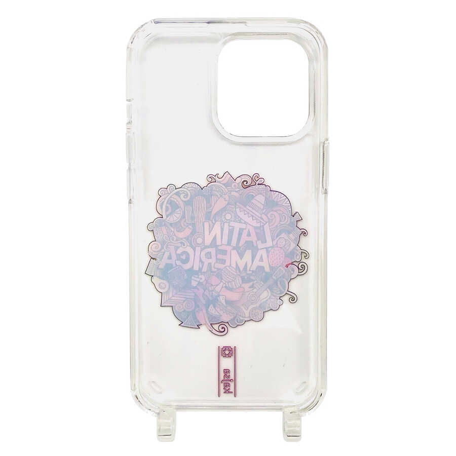 Apple iPhone 14 Uyumlu Kılıf Kajsa Missy And Match Şeffaf Desenli İp Askılı Kapak - 1