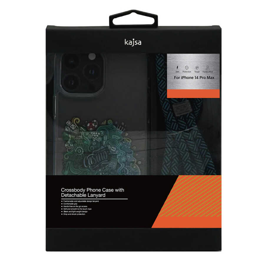 Apple iPhone 14 Pro Max Uyumlu Kılıf Kajsa Missy And Match Şeffaf Desenli İp Askılı Kapak - 7