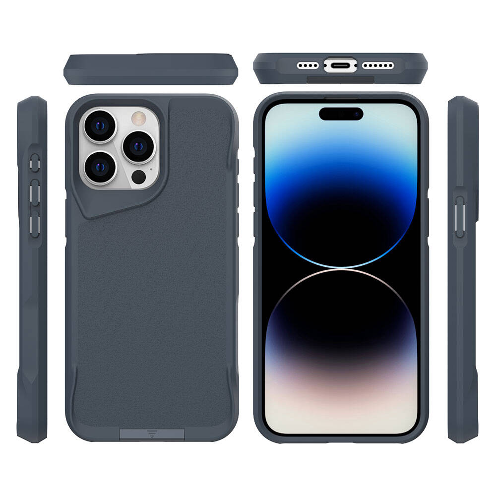 Apple iPhone 15 Pro Max Uyumlu Kılıf Zore Airbag Kenarlı T-Max Mat Standlı Kapak - 9