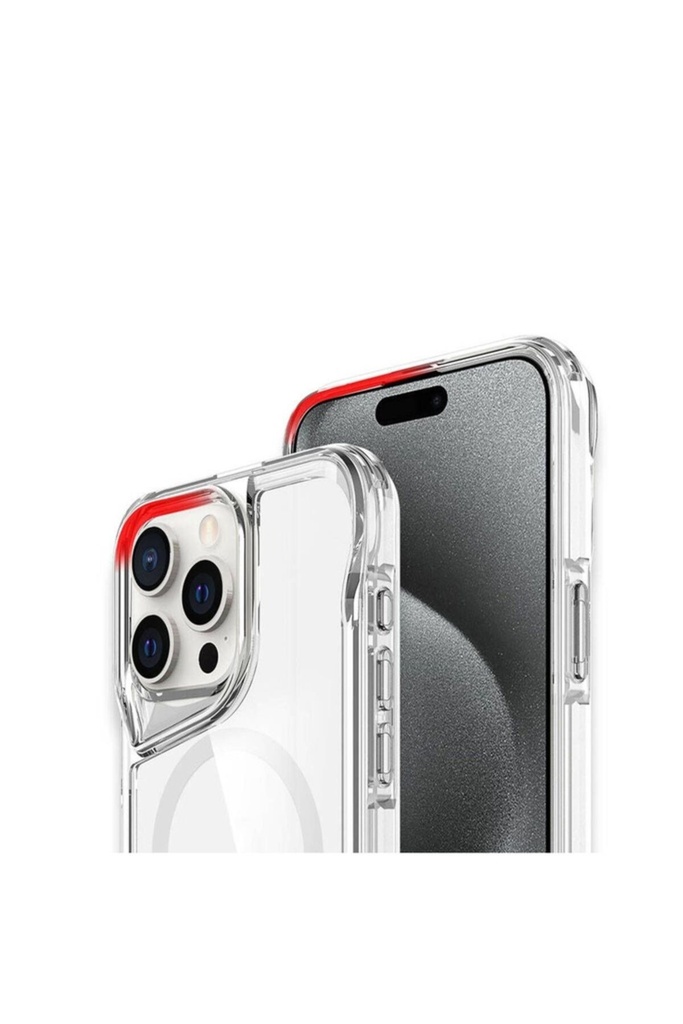 Apple iPhone 15 Pro Uyumlu Kılıf Magsafe Şarj Özellikli Zore T-Max Standlı Kapak