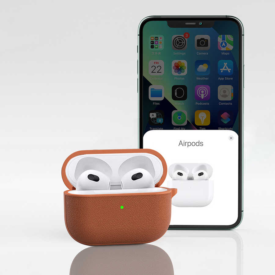 Apple Airpods Uyumlu 3.Nesil Kılıf Wiwu Calfskin Kılıf - 4