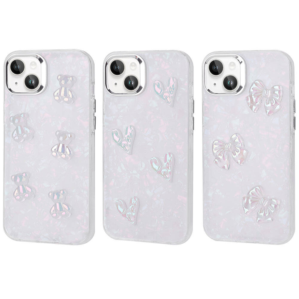 Apple iPhone 13 Uyumlu Kılıf Kabartma Figürlü Parlak Zore Eralli Silikon Kapak - 7