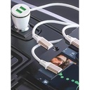 Go Des GD-CC202 5 in 1 5A Hızlı Şarj Çift USB-A ve Micro Type-C Lightning Kablolu Araç Şarj Aleti - 2