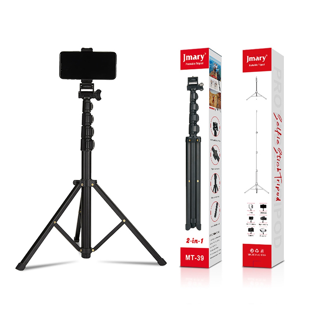 Jmary MT-39 5 Kademeli 153cm Fonksiyonel 2 in 1 Monopod 360 Derece Dönebilen Başlıklı Tripod - 1