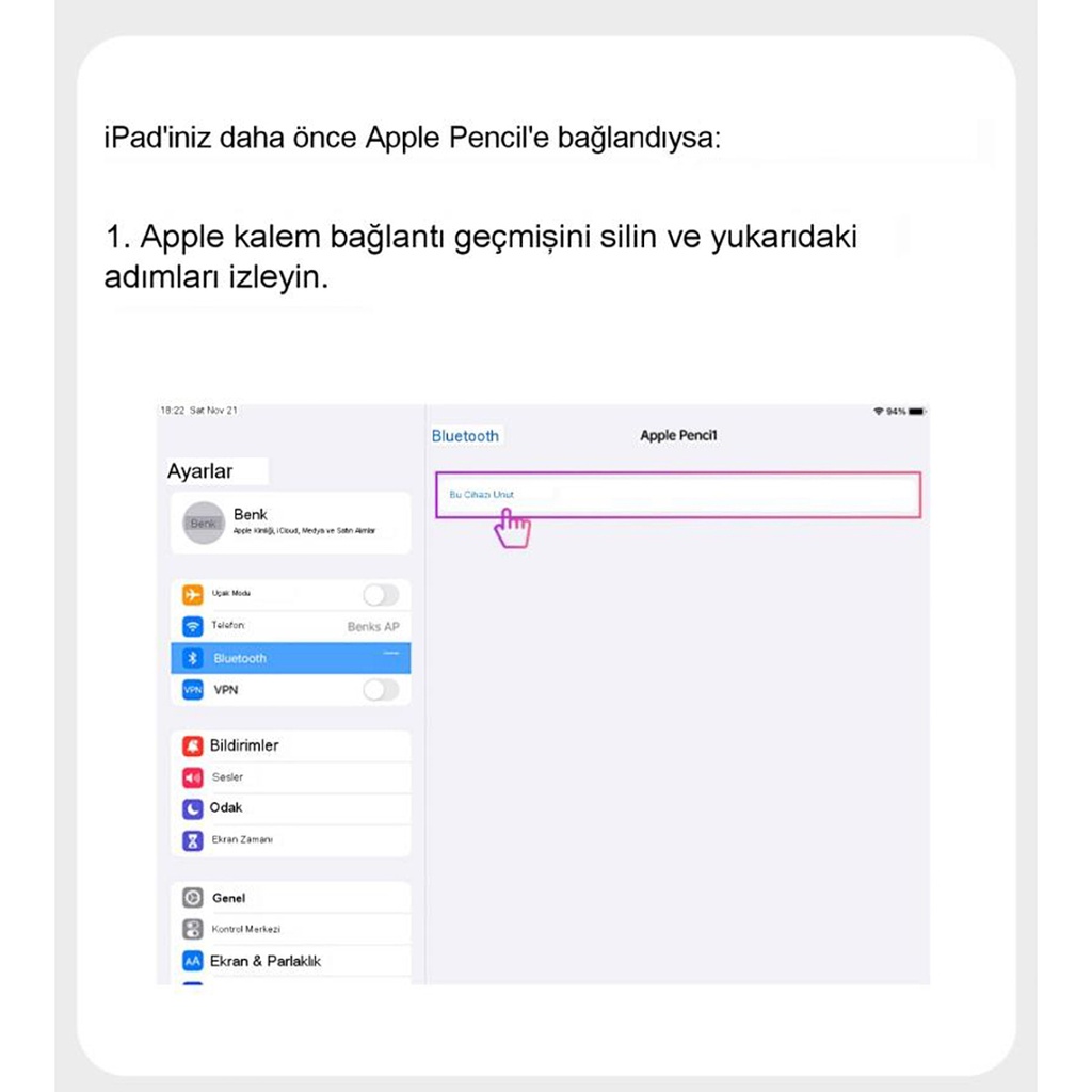 Benks Magnetik Wireless Şarj Özellikli Palm Rejection Kapasitif Dokunmatik Çizim Kalemi - 11