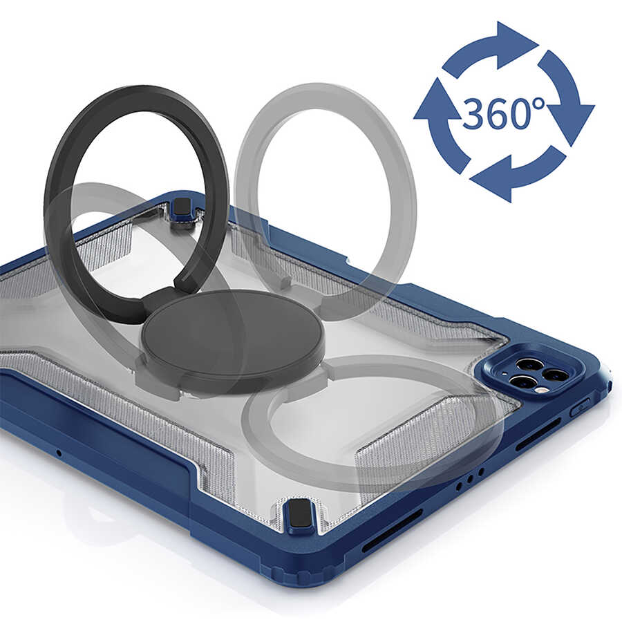 Apple iPad 10.2 2021 Uyumlu (9.Nesil) Wiwu Mecha Dönebilen Standlı Tablet Kılıfı - 6