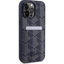 Apple iPhone 15 Pro Max Uyumlu Kılıf Lacoste Orjinal Lisanslı Magsafe Şarj Özellikli PU Deri Görünümlü Kartlıklı Karışık Monogram Desenli Kapak