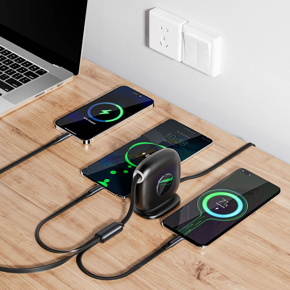 Wiwu Wi-C012 Masaüstü Düzenleyicili Type-C to C+L+M Hızlı Şarj Kablosu 1.2m - 5