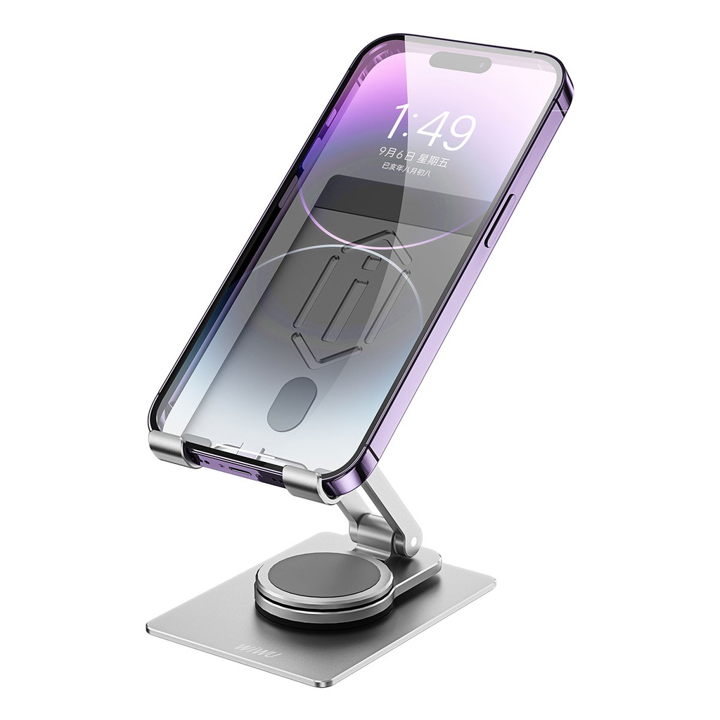 Wiwu ZM107 Taşınabilir Katlanabilir 360 Dönebilen Metal Telefon ve Tablet Standı - 7