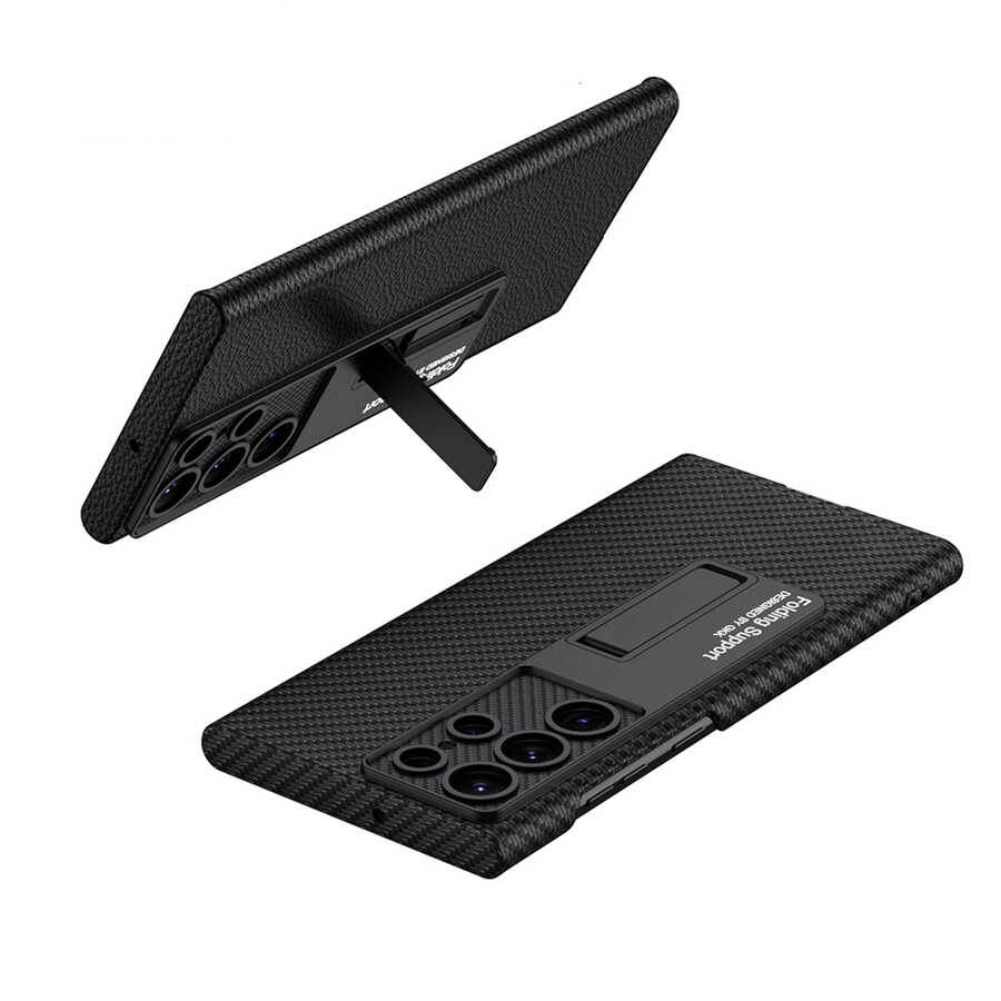 Samsung Galaxy S23 Ultra Uyumlu Kılıf Zore Kıpta Standlı Kapak - 3