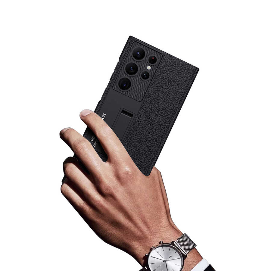 Samsung Galaxy S23 Ultra Uyumlu Kılıf Zore Kıpta Standlı Kapak - 6