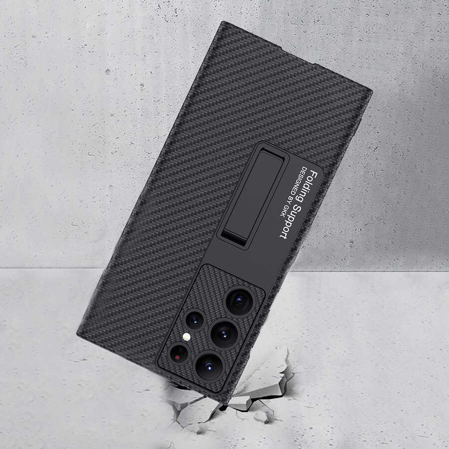 Samsung Galaxy S23 Ultra Uyumlu Kılıf Zore Kıpta Standlı Kapak - 9