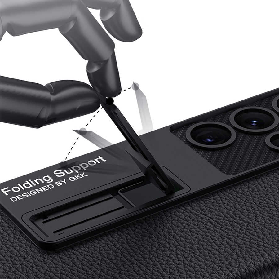 Samsung Galaxy S22 Ultra Uyumlu Kılıf Zore Kıpta Standlı Kapak - 4