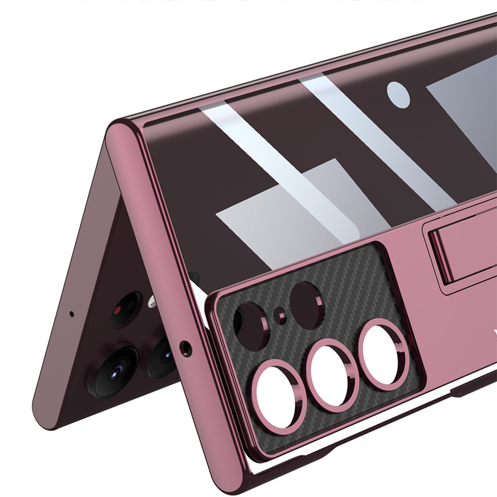 Samsung Galaxy S23 Ultra Uyumlu Kılıf Kamera Korumalı Şeffaf Tasarımlı Zore Lego Standlı Kapak - 5