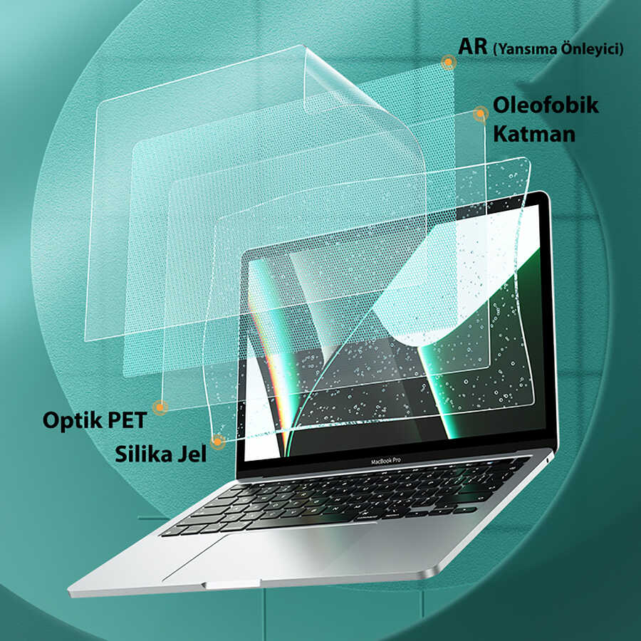 Apple Macbook 13.3' Pro 2020 Uyumlu Benks AR (Anti Reflective) Yansıma Önleyici Ekran Koruyucu - 2
