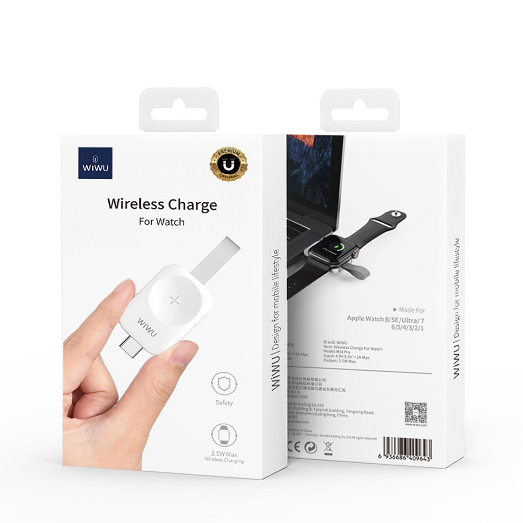 Wiwu M16 Pro Akıllı Saat Mini Wireless Magnetik Şarj Aleti 2.5W - 1