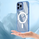 Apple iPhone 13 Pro Max Uyumlu Kılıf Wireless Şarj Özellikli Zore Krom Magsafe Silikon Kapak - 7
