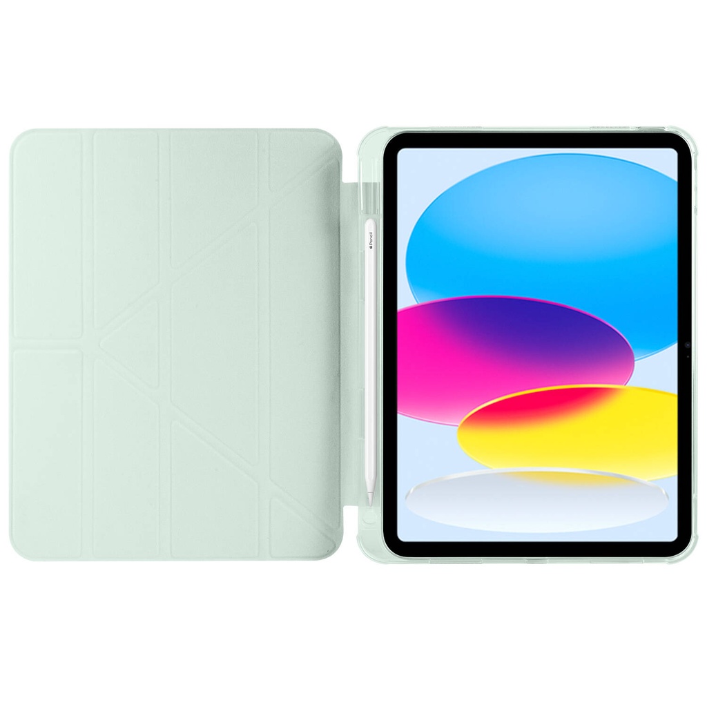 Megafox Teknoloji Apple iPad 10.9 2022(10.Nesil) Uyumlu Tablet Kılıf Tri Folding Kalem Bölmeli Kılıf - 6
