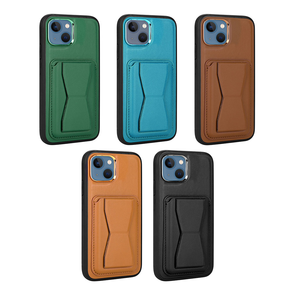 Apple iPhone 13 Uyumlu Kılıf Kartlıklı Standlı ​Pu Deri Zore Memo Kapak - 1