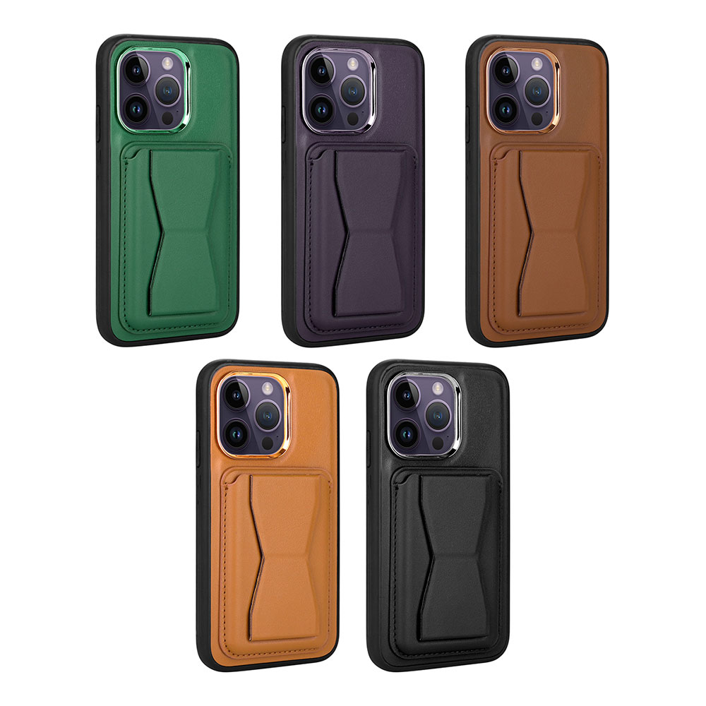 Apple iPhone 14 Pro Uyumlu Kılıf Kartlıklı Standlı ​Pu Deri Zore Memo Kapak - 1