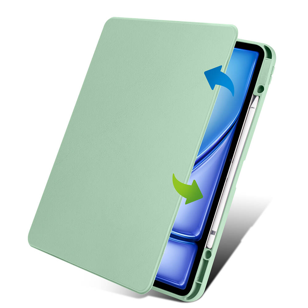 Apple iPad Pro 11 2018 Uyumlu Kılıf Zore Termik Kalem Bölmeli Dönebilen Standlı Kılıf - 8