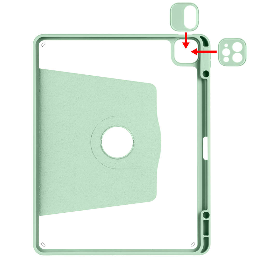 Apple iPad Pro 11 2018 Uyumlu Kılıf Zore Termik Kalem Bölmeli Dönebilen Standlı Kılıf - 9