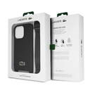 Apple iPhone 14 Pro Max Uyumlu Kılıf Lacoste Orjinal Lisanslı PU Pike Desenli Arka Yüzey Askılı İkonik Timsah Dokuma Logolu Kapak