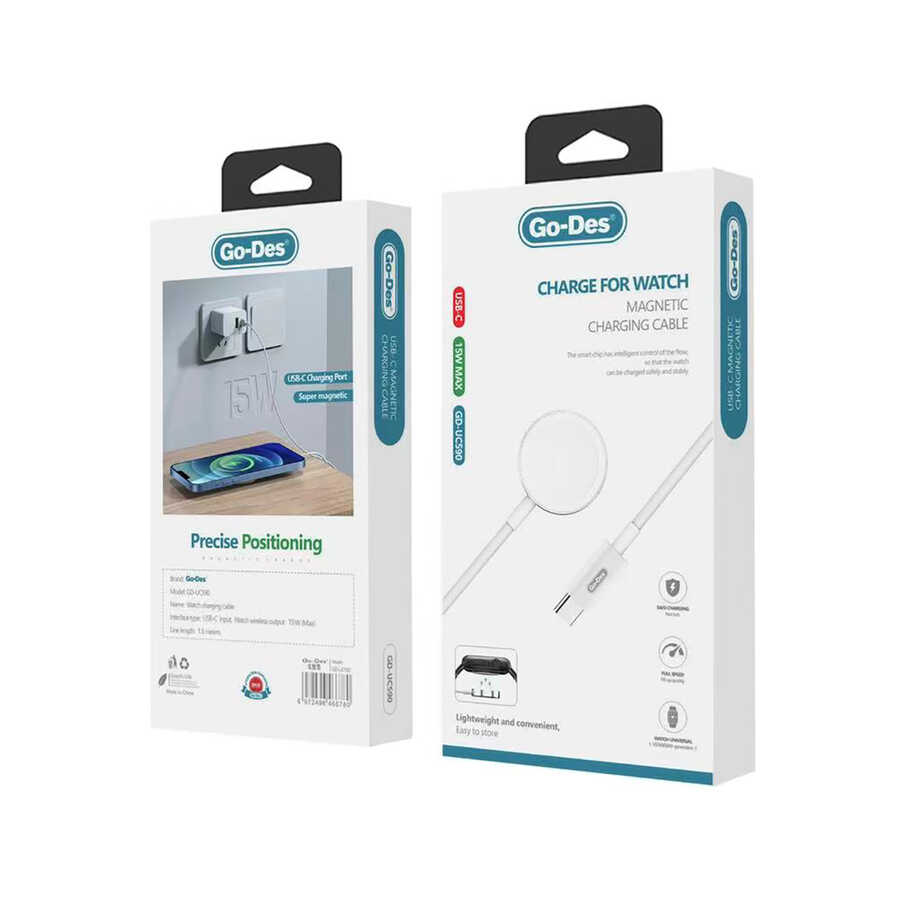 Go Des GD-UC590 Apple Watch Serisi Akıllı Saat Wireless Type-C Şarj Kablosu - 1
