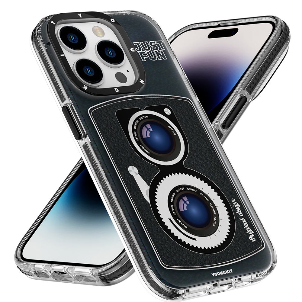 Apple iPhone 14 Pro Uyumlu Kılıf Magsafe Şarj Özellikli Lens Figürlü YoungKit Art Film Serisi Kapak - 1