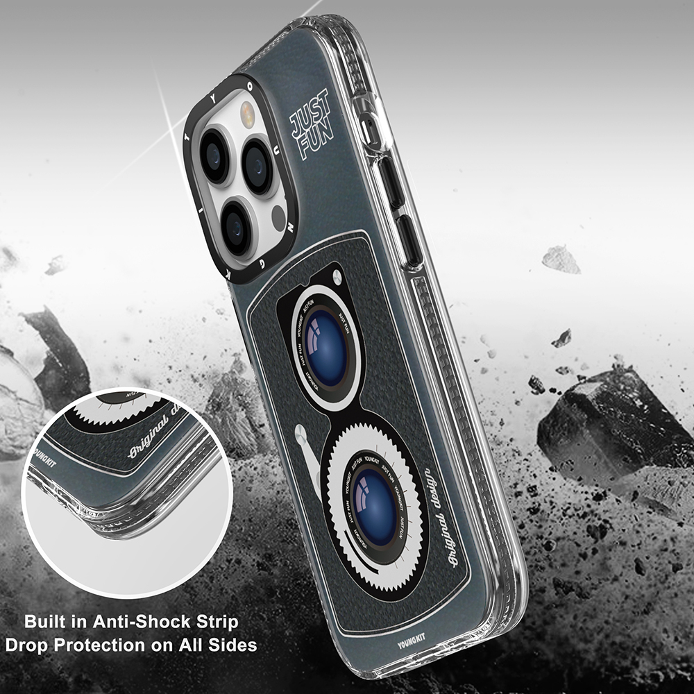 Apple iPhone 14 Pro Uyumlu Kılıf Magsafe Şarj Özellikli Lens Figürlü YoungKit Art Film Serisi Kapak - 5