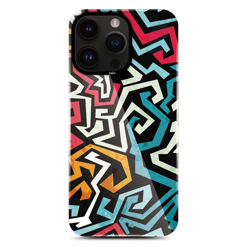 Apple iPhone 14 Pro Uyumlu Kılıf HD Desenli Kajsa Shield Plus Grafiti Serisi Kapak - 1