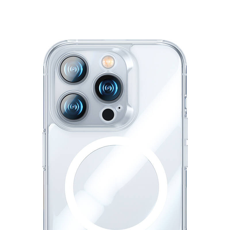 Apple iPhone 14 Pro Max Uyumlu Kılıf Magsafe Şarj Özellikli Benks Magnetic Shiny Glass Serisi Kapak - 5