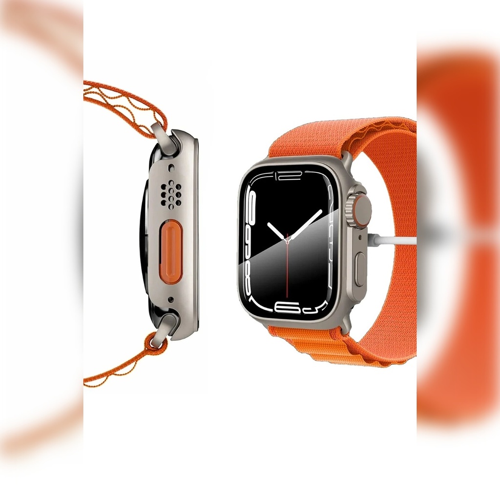 Apple Watch 45 Mm - Watch Ultra 49 Mm Uyumlu Dönüştürücü Kasa & Ekran Koruyucu Tam Koruma Kapak