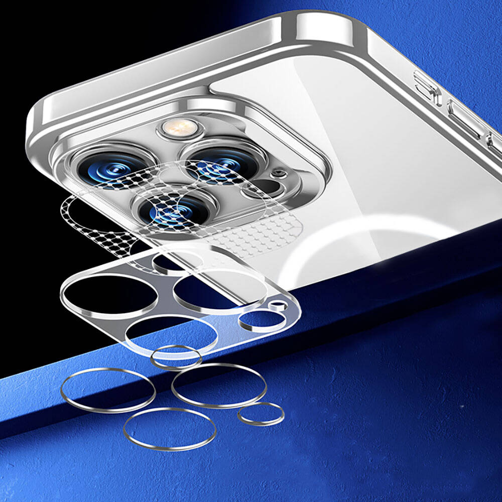 Apple iPhone 14 Uyumlu Kılıf Magsafe Şarj Özellikli Cam Yüzey Benks Electroplated Kapak - 3