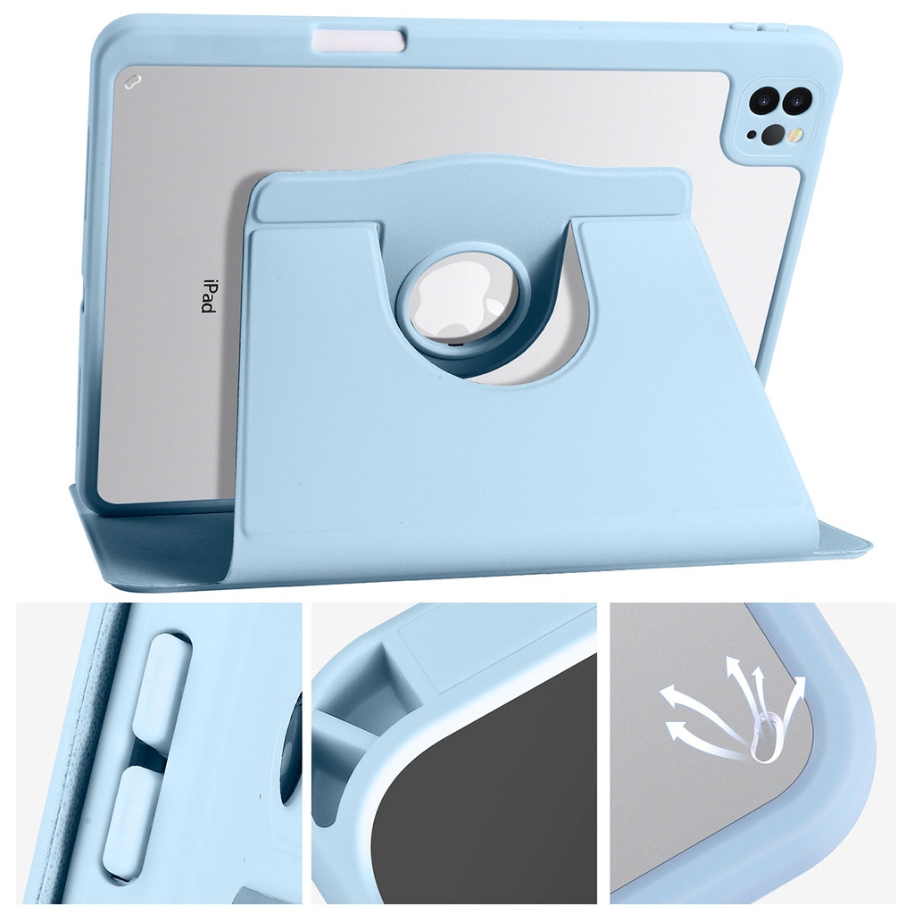 Apple iPad 10.9 2022 Uyumlu (10.Nesil) Kılıf Zore Termik Kalem Bölmeli Dönebilen Standlı Kılıf - 4